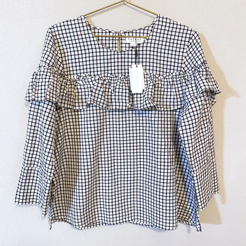Velvet By Graham & Spencer checkered Top